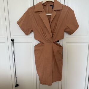 BNWT F21 Cutout Short Sleeve Khaki Mini Dress